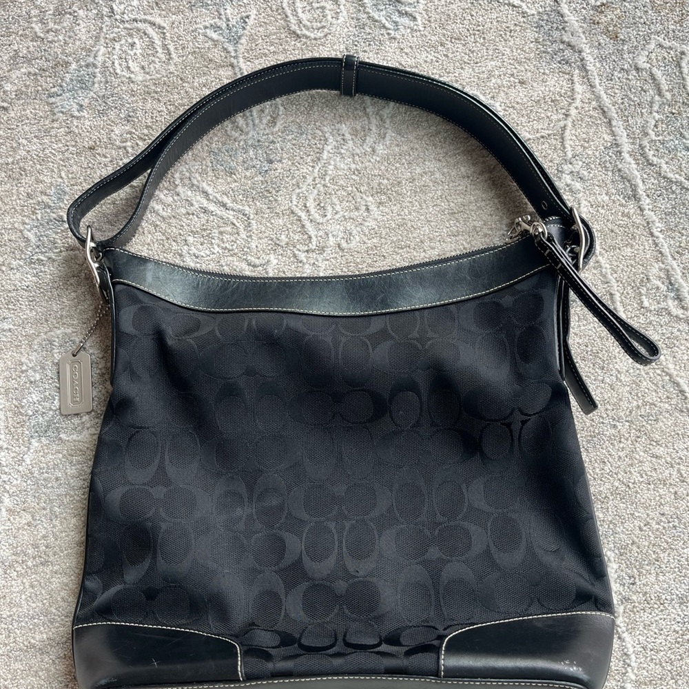 Coach Black Monogram Shoulder Bag